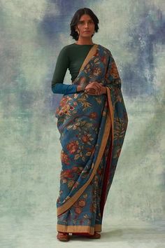 Shop for Kasturi Kundal Blue Tilak Kalamkari Kanjivaram Silk Saree for Women Online at Aza Fashions Hand Painted Saree, Painted Saree, Kanjivaram Saree, Kanjivaram Silk Saree, Hand Painted Sarees, Saree For Women, Kalamkari Saree, Chinoiserie Wallpaper, Blue Saree