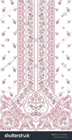 pink and white wallpaper with floral designs on it stock photo - 537984