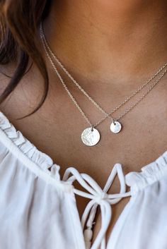 Dainty Hand Stamped Round Disc Necklaces, Dainty Hand Stamped Round Disc Necklace, Sterling Silver Round Disc Delicate Jewelry, Sterling Silver Delicate Round Disc Jewelry, Delicate Sterling Silver Round Disc Jewelry, Everyday Hammered Round Disc Jewelry, Hammered Sterling Silver Round Pendant Jewelry, Hammered Sterling Silver Round Pendant, Sterling Silver Hand Stamped Round Disc Necklace