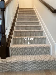 the stairs before and after carpet cleaning