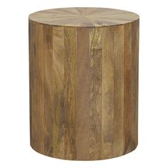 a wooden table that is made out of wood and has a round shape on the top