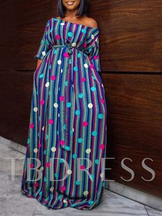 Stripe Fashion, Long African Dresses, African Styles, Ankara Dresses, African Maxi Dresses, Blue Print Dress, Classy Dress Outfits, African Print Fashion Dresses