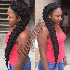 Summertime hair 2 Long French Braids, Braids With Locs, 2 Butterfly Braids, Long French Braids, Butterfly Braid With Weave, Braids Hairstyles For Black Women, Butterfly Braids