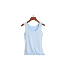 Tank Top Seamless Solid Colors Fitted Light Blue Camisole Tank Top, Basic Sleeveless Top With Built-in Bra, Light Blue Sleeveless Camisole, Blue Scoop Neck Vest Top, Blue Sleeveless Camisole With Built-in Bra, Blue Seamless Camisole Top, Blue Seamless Cami Tank Top, Light Blue Stretch Camisole Top, Blue Stretch Cami Tank Top