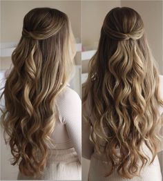 52 Cute Half Up Half Down Hairstyles for All Hair Types and Colors Prom Hair Tutorials, Easy Prom Hair, Prom Hair Tutorial, Half Up Wedding Hair, Gorgeous Bridesmaid Dresses, Formal Hairstyles For Long Hair, Simple Bridesmaid Hair