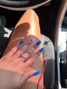 White French Tip, Heart Nails, Dream Nails, Blue Heart, Ring Finger, White Nails, Shades Of Blue