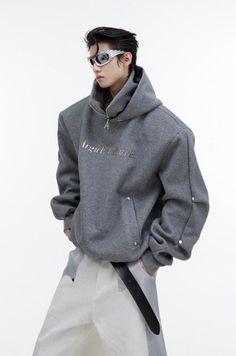 Men Hoodies Gray Cotton Hoodie For Streetwear, Gray Hip Hop Sweatshirt For Winter, Techwear Gray Hoodie For Fall, Hip Hop Style Gray Streetwear Outerwear, Gray Techwear Hoodie For Fall, Hip Hop Style Gray Outerwear For Streetwear, Fall Gray Techwear Hoodie, Gray Winter Hip Hop Outerwear, Hip Hop Gray Sweatshirt For Fall