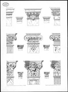 an old architectural drawing shows the different types of columns