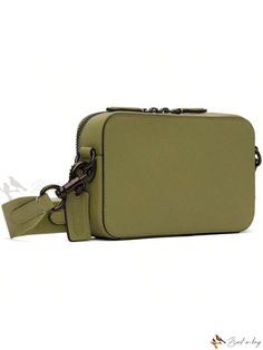 Bird in Bag - Green Coach Bag with Slim Crossbody Design Olive Crossbody Bag With Detachable Strap, Modern Olive Shoulder Bag, Olive Crossbody Travel Bag, Olive Crossbody Bag With Adjustable Strap, Green Leather Rectangular Case Bag, Olive Crossbody Bag With Removable Pouch, Olive Travel Bag With Detachable Strap, Green Rectangular Shoulder Bag For Everyday Use, Green Everyday Rectangular Shoulder Bag