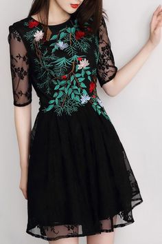 Modish dress - nice image Mexican Party Dress, Dresses Shein, Gaun Fashion, Mexican Party, Dresses Trendy, 30 Years Old, Embroidery Dress, Dress For Women, Fancy Dresses