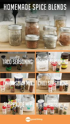 homemade spice blends Gluten Free Dry Mixes, Diy Dry Mixes Recipes, Homemade Mixes In A Jar, Diy Dry Mixes, Dehydrated Spices, Dry Mixes Make Your Own, Dry Mix Recipes