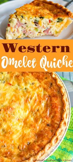 an omelet quiche on a plate with the words western omelet quicken