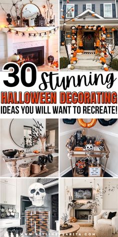 halloween decorating ideas Halloween Decor For Mantel, Halloween Decore Idea Indoor, Diy Inside Halloween Decorations, Affordable Halloween Decor, Interior Halloween Decor Ideas, Halloween Home Ideas, Easy Indoor Halloween Decorations, Bathroom Halloween Decor Ideas