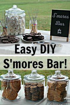 an easy diy s'mores bar is perfect for any outdoor gathering or party