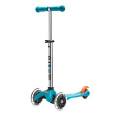 a blue scooter with two wheels on it