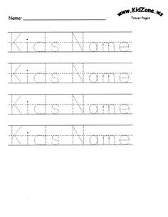 handwriting worksheet for kids with the letters k and n on it's side