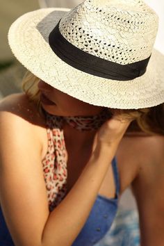 Panama hat with black tucked ribbon with patterned weave accent APPROX. Circumference: 22" Brim: 3" Crown Height: 5.25" *100% Paper Straw Panama Hat, Spring Boho, Summer Black, Black Ribbon, Boho Vibe, Mode Vintage, Summer Hats, Boho Chic Fashion, Straw Hat