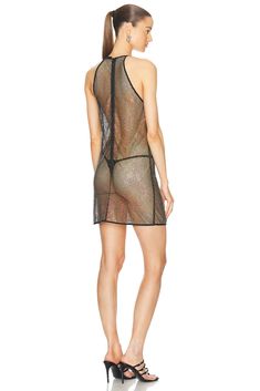 Find LAPOINTE Rhinestone Mesh Halter Cowl Neck Mini Dress In Black on Editorialist. Lapointe Rhinestone Mesh Halter Cowl Neck Mini Dress in Black Self: 95% polyester 5% spandex Combo: 100% glass. Made in India. Dry clean only. Unlined. Hidden back zipper closure. LNTF-WD29. R2243128ONN. About the designer: Cowl Neck Mini Dress, Black Iridescent, Transparent Dress, Mini Black Dress, Cowl Neck, Girl Fashion, The Dress, Dry Clean, Mesh