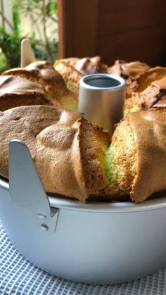 a cake in a pan on a table