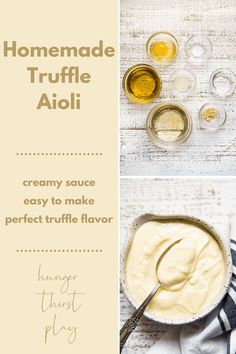 the ingredients for homemade truffle aioli