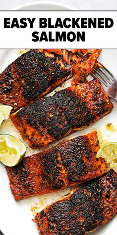 Blackened salmon recipe. Salmon Steak Recipes, Wooden Skillet, Dill Salmon, Creamy Dill Sauce, Salmon Steak, Dill Sauce