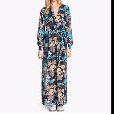 Brand New With Tags. Floral Maxi Dress. Long Sleeve Floral Print Chiffon Dress For Beach, Long Sleeve Floral Chiffon Dress For Beach, H&m Casual Long Sleeve Maxi Dress, Chic H&m Floral Print Dress, H&m Long Sleeve Dresses For Summer, Elegant Flowy H&m Maxi Dress, H&m Flowy Maxi Dress For Daywear, Chic H&m Floral Print Maxi Dress, H&m Chic Flowy Maxi Dress