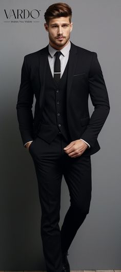 Suits for men, Black men's Suit, 3 Piece suit, party wear suit, Fashionable suit for men, Prom suit , men elegant suit Stand out in style with our Premium Handmade Black Notch Lapel Three-Piece Suit. Designed for the modern man who values a sophisticated look, this suit is a must-have for any formal occasion. The rich black color and luxurious feel of the material will guarantee your comfort while making a stylish statement. This tailored three-piece suit features a notch lapel blazer, sleek wai Mens Black 3 Piece Suit, Blazer And Waistcoat Mens, Trendy Black Suits For Men, Black Three Piece Suit Men Wedding, Black Suit With Waistcoat, Formal 3 Piece Suits Men, Full Black 3 Piece Suit Men, Black Suit For Men Formal, Taxido Suit For Men Wedding Black