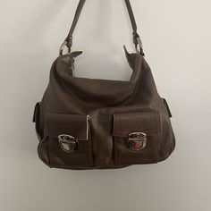 Brown Marc Jacobs Shoulder Bag, Used, Heavy Medium To Large Size, Good Condition Modern Brown Bags With Silver-tone Hardware, Brown Crossbody Hobo Bag With Silver-tone Hardware, Brown Crossbody Bag With Palladium Hardware, Brown Hobo Bag With Silver-tone Hardware For Daily Use, Brown Bags With Palladium Hardware For Daily Use, Brown Hobo Bag With Silver-tone Hardware For Shopping, Brown Office Shoulder Bag With Silver-tone Hardware, Brown Office Bags With Silver-tone Hardware, Everyday Pouch Shoulder Bag With Palladium Hardware