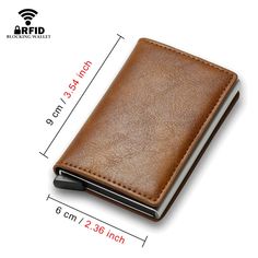 Top Quality Wallets Men Money Bag Mini Purse Male Vintage Brown Leather Rfid Card Holder Wallet Small Smart Wallet Pocket Walet Smart Wallet, Credit Card Holder Wallet, Rfid Wallet, Minimalist Wallet, Everyday Accessories, Money Bag, Slim Wallet, Mini Wallet, Mini Purse