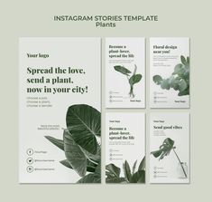 the instagram stories templates are designed to look like plants