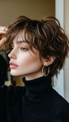 Click for More ➡️ | Save for Later ❤️ Refresh your hairstyle with these 20 shaggy short hair ideas! These trendy cuts offer texture and volume, giving you a bold, carefree look that’s easy to style. Cute Short Hair For Round Face, Short Shaggy Curly Hair, Short Hairstyle Women Long Face, Soft Perm Short Hair, Short Hair For Oval Face Shape, Woman Short Hairstyles, Haircut Short Women, Haïr Style For Short Hair, Short Feminine Haircut