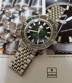 Direct From Vendor: Usually leaves the facility within 3 - 4 business days. 100% Authentic with 2-Year RADO Backed Warranty Included. Authorized RADO Retailer. Item RADO Men's Watch Model # R32505313 Collection Captain Cook Case Stainless Steel Case Back Screw-Down Bezel Unidirectional Rotating Bezel / High-Tech Ceramic Dial Color Green Dial Features Date Display / Luminous Hands Clasp Double Push-Button Deployment Buckle Strap Color Silver Strap Material Stainless Steel Strap (21 mm Strap Width Luxury Outdoor Watches With Rectangular Dial, Luxury Rectangular Dial Chronometer Watches, Luxury Chronometer Watch With Rectangular Dial, Luxury Chronograph Digital Watch With Rectangular Dial, Rado Watches For Men, Rado Captain Cook, Captain Cook, Black Beaded Jewelry, Hand Watch