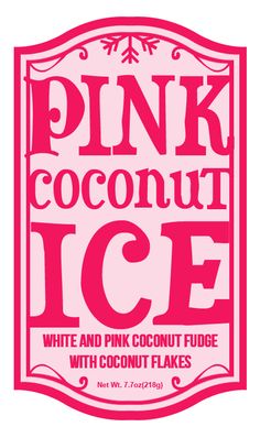 pink coconut ice with coconut flakes