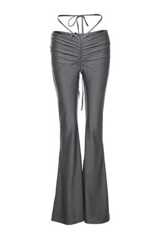 Y2K Drawstring Ruched Flare Pants, grey flared trousers, y2k clothes, y2k style, early 2000s fashion Cute Y2k Outfits, Elegant Y2k, Clothes Y2k, Kawaii Dress, Flared Trousers, Y2k Clothes, Y2k Outfits, Cowgirl Outfits, Cargo Skirt