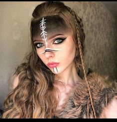 Viking Cosplay Female Makeup, Vikings Costume, Makeup Ideas For Halloween