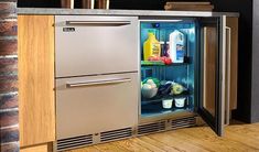 Perlick 24 Panel Ready Built-in Refrigerator Glass Door Right Hinge - America Best Appliances, LLC Shelves Led Lighting, Commercial Fridge, Counter Fridge, Outdoor Beverage Center, Cantilever Shelf, Undercounter Refrigerator, Slide Out Shelves, Under Counter Fridge, Solid Door