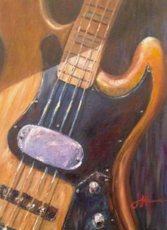 a painting of an electric guitar