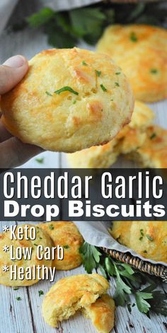 cheddar garlic drop biscuits keto low carb healthy