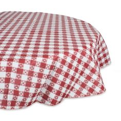 a red and white checkered table cloth