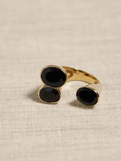 Ravena Triple Gem Statement Ring | Aureus + Argent | Banana Republic Semi Precious Gems, Black Onyx Stone, Stone Collection, Women's Jewelry And Accessories, Fall Jewelry, Onyx Stone, Precious Gems, Love Ring, Statement Ring