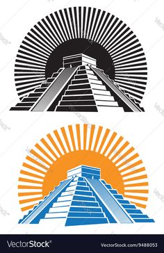 an image of the sun and pyramids