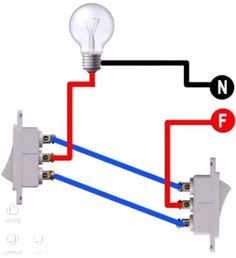 three lights are connected to one another with two wires in front of them, and the light is on