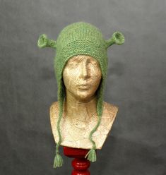 Winter hat, Knit hat, Alpaca beanie hat, Ogre hat gift for men, Shrek costume hat, Christmas gift for women by aboutCRAFTS on Etsy Shrek Beanie Crochet, Shrek Crochet Hat, Winter Yarn Hat As Gift, Adjustable Knitted Winter Costume Hats And Headpieces, Winter Yarn Hats As Gifts, Adjustable Knitted Costume Hats And Headpieces For Winter, Quirky Beanie For Winter, Quirky Beanie Hat For Winter, Quirky Winter Beanie Hats