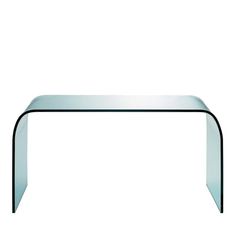 a glass table that is sitting on a white surface