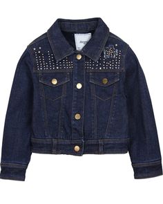 Casual Studded Winter Outerwear, Casual Studded Outerwear For Spring, Spring Denim Outerwear With Rivets, Spring Long Sleeve Denim Jacket With Rivets, Casual Long Sleeve Denim Jacket With Rivets, Denim Outerwear With Rivets For Fall, Denim Fall Outerwear With Rivets, Fall Denim Outerwear With Rivets, Fall Long Sleeve Denim Jacket