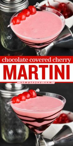 The Chocolate Covered Cherry Martini is the perfect Valentine’s Day cocktail recipe! With simple ingredients like cherry vodka, creme de cocoa, grenadine, and heavy cream, it tastes like a chocolate covered cherry. Try this easy Valentine’s Day drink today and enjoy it! Cherry Martini, Chocolate Covered Cherry, Cherry Vodka, Chocolate Covered Cherries, Simple Valentine, Cocktail Recipe, Delicious Chocolate, Heavy Cream