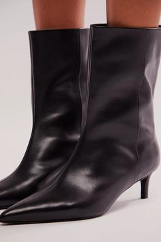 At Last Kitten Heel Boots | Free People Cat Heels Outfit, Boots Kitten Heel, Chic Pointed Toe Mid-calf Boots For Business, Workwear Heeled Boots With Pointed Toe, Sleek Wide Calf Mid-calf Boots, Office Mid-calf Boots With Pointed Toe, Sleek Mid-calf Boots For Fall, Classic Heeled Boots With Pointed Toe, Pointed Toe Mid-calf Boots For Business