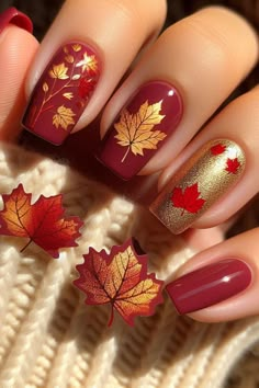 21 Stunning Fall Nail Ideas for Autumn 2024 Acrylic Nails Ideas Autumn, Cute Fall Nail Designs Acrylics, Fall Color For Nails, Friendsgiving Nails, Fall/christmas Nail Ideas, Fall Leaves Nail Art Designs, Fall Nails With Leaves Acrylic, Fall Design Nails Autumn