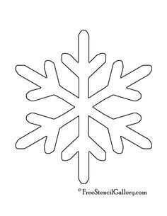 a snowflake is shown in black and white with the words free stencil gallery on it