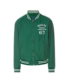 College Track Jacket With Baseball Collar And Pockets, Sporty Spring Outerwear With Embroidered Logo, Retro Cotton Sports Outerwear, Retro Cotton Outerwear For Sports, Collegiate Varsity Jacket With Baseball Collar For Spring, Spring Varsity Jacket With Embroidered Logo, Spring Varsity Jacket With Baseball Collar And Pockets, Cotton Track Jacket With Baseball Collar For Fall, Cotton Outerwear With Baseball Collar For Streetwear